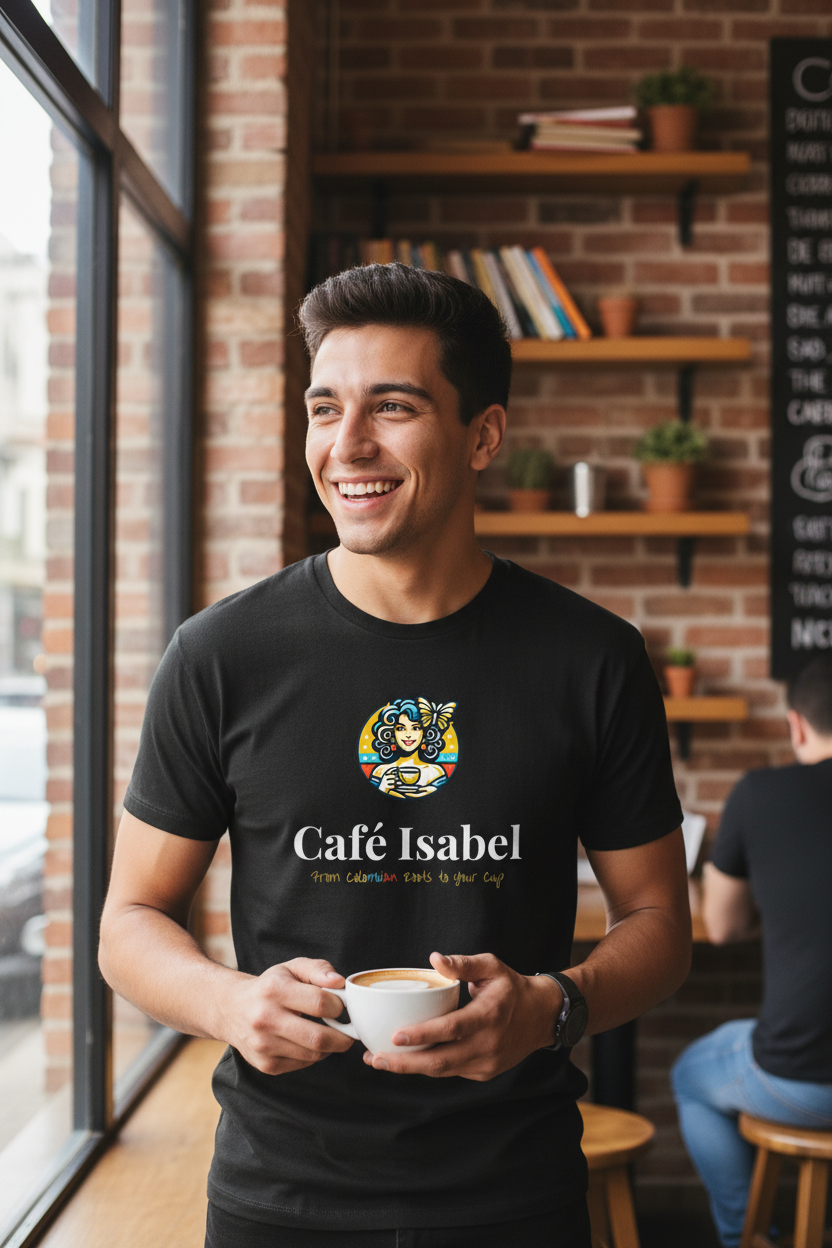 Café Isabel Black T-Shirt - Man