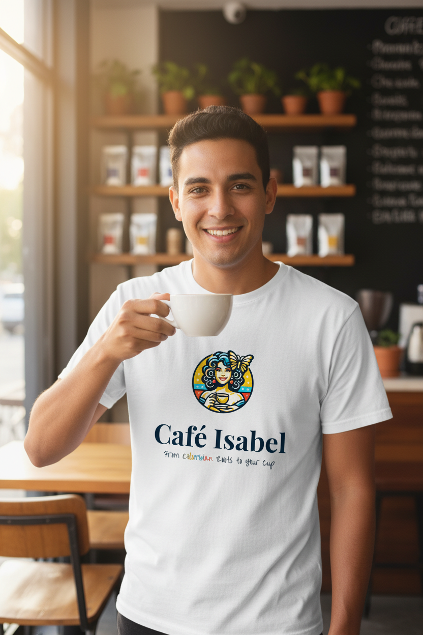 Café Isabel White T-Shirt - Man